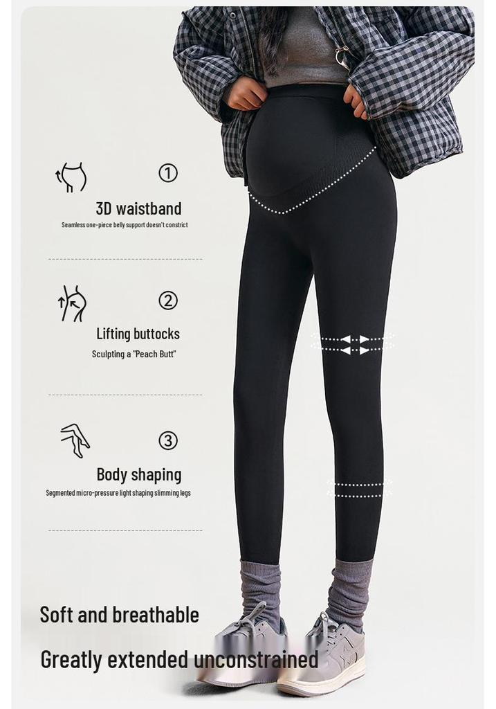 2025 Velvet-Lined Maternity Leggings: Warm, Non-Constricting Autumn/Winter Pants