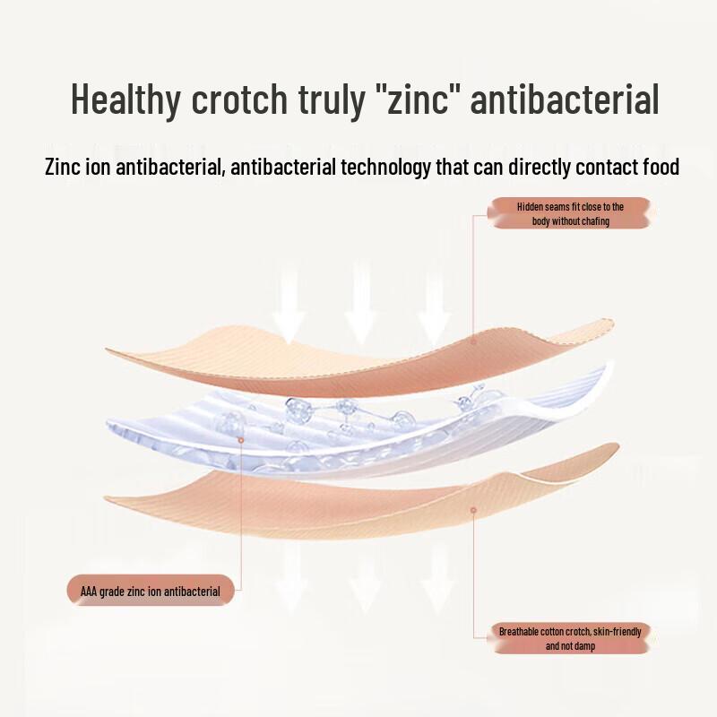 Audiffren Women's Antibacterial Mid-Waist Xinjiang Cotton Underwear 4-Pack