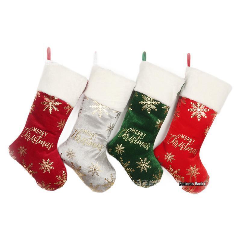 Personalized Embroidered Christmas Stockings with Snowflakes - Perfect for Gifts and Candy