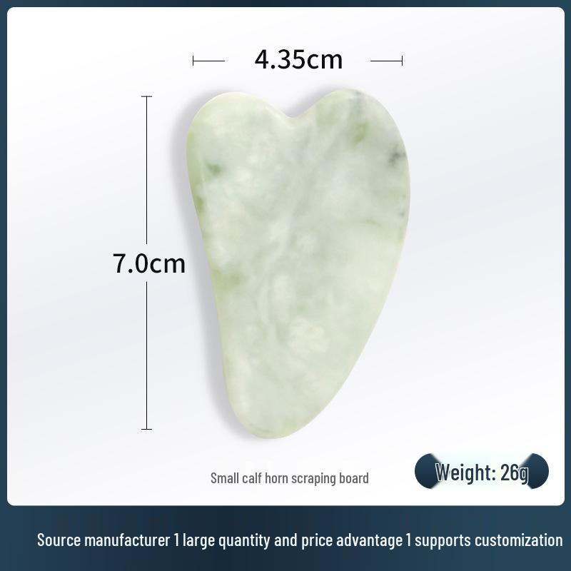 Jade Roller & Gua Sha Beauty Set - Double Roller Massager with Small Cow Horn & Large Ball Massage Tools.