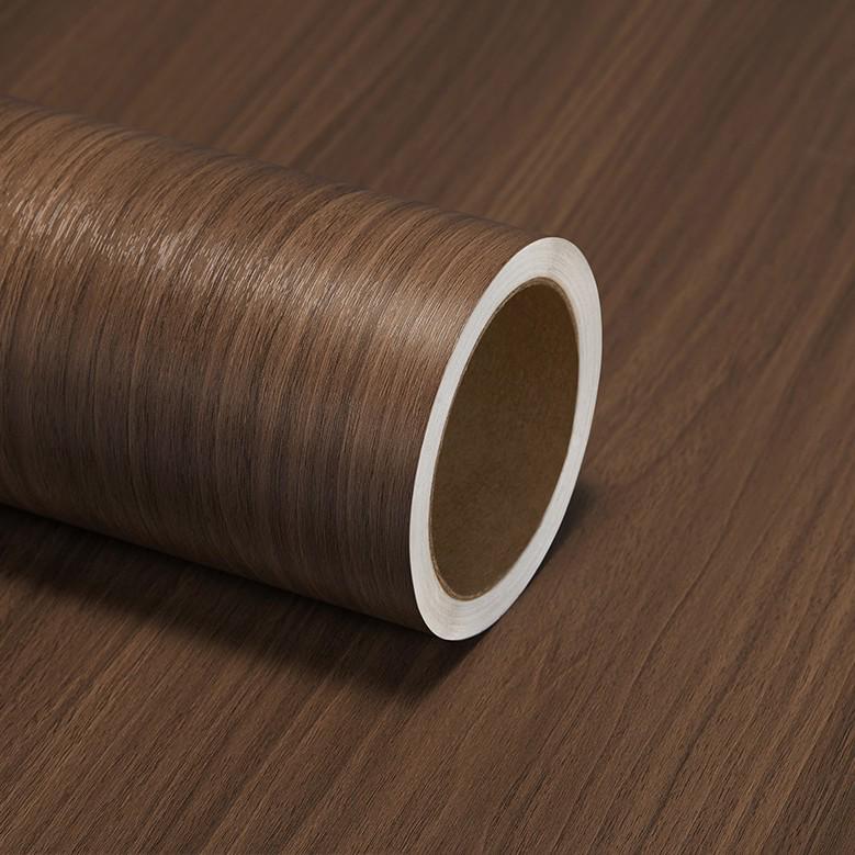 PVC Walnut Wood Grain Self-Adhesive Decorative Film - Waterproof & Moisture-Proof Wallpaper for Hotel Renovation