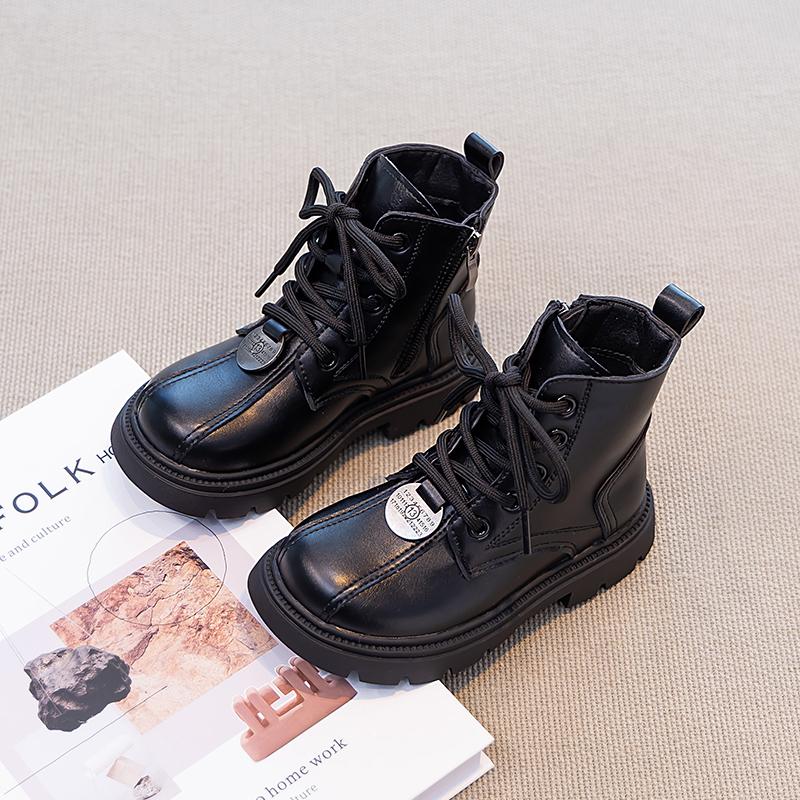 Kids Ankle Boots for Girls Autumn Kids Breathable Lining Riding Boots Non-slip Simple Kid School Outdoor Hiking Boots