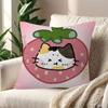 Cute Strawberry Cat  Pillow Cushion Cover Pillowcase Living Room Sofa Home Decor Customized