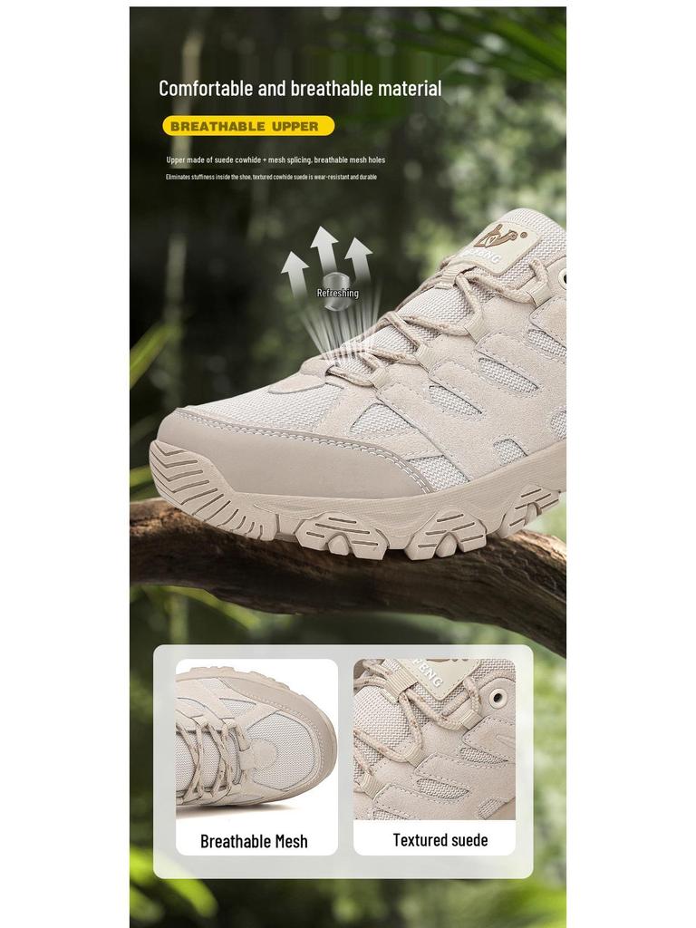 Übergröße Herren Frühling/Herbst Mesh Wanderschuhe – Atmungsaktiv, Offroad Outdoor Reisesneaker