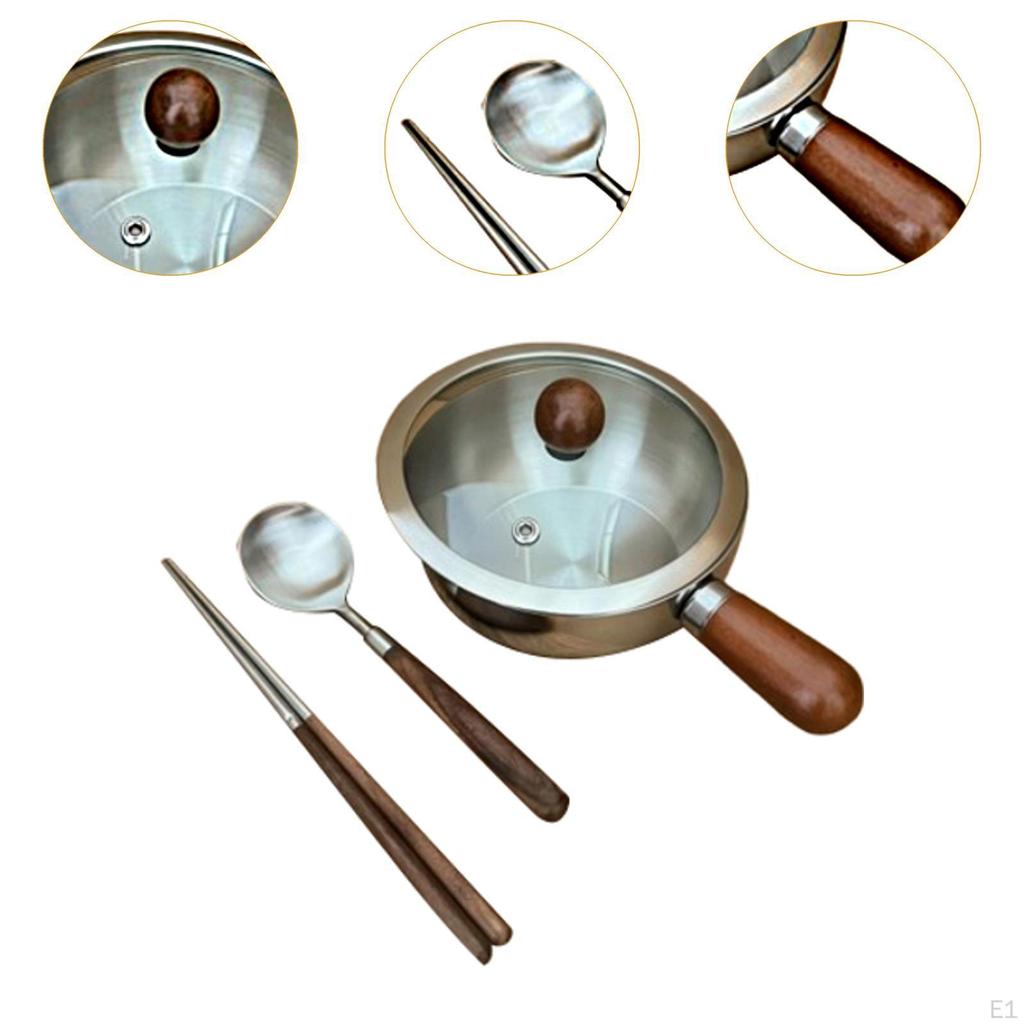 Stainless Steel Saucepan Butter Warmer with Lid Multifunctional Chocolate Melt Pan Flat Non Stick