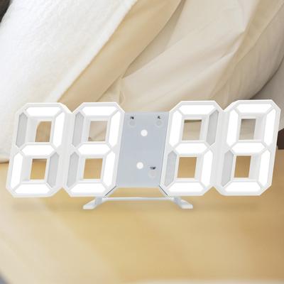 שעון מעורר דיגיטלי 3D LED שעון קיר דיגיטלי זמן תאריך טמפרטורת תצוגת בהירות מתכווננת