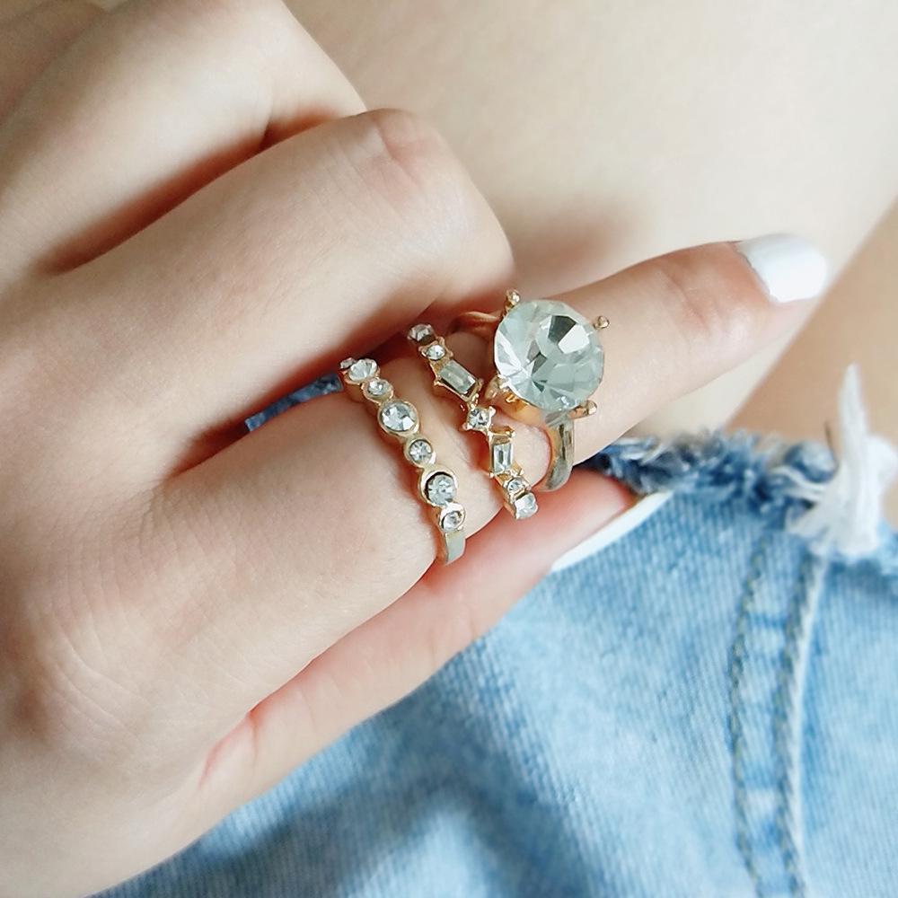 Micro-Set Zircon Ring, Personalized Fashion Temperament, Ring Jewelry, Women'S Ring Set.