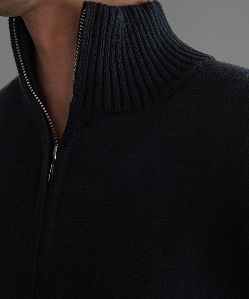 Baulopeulodeogteu Heavy Cotton Crop Knit Zip-Up [Navy]