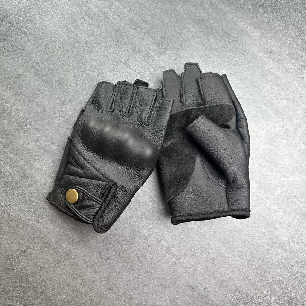 Motorcycle Riding Gloves Leather Motorcycle Riding Protective Gear Cowhide Full-Finger Anti-Slip Gloves