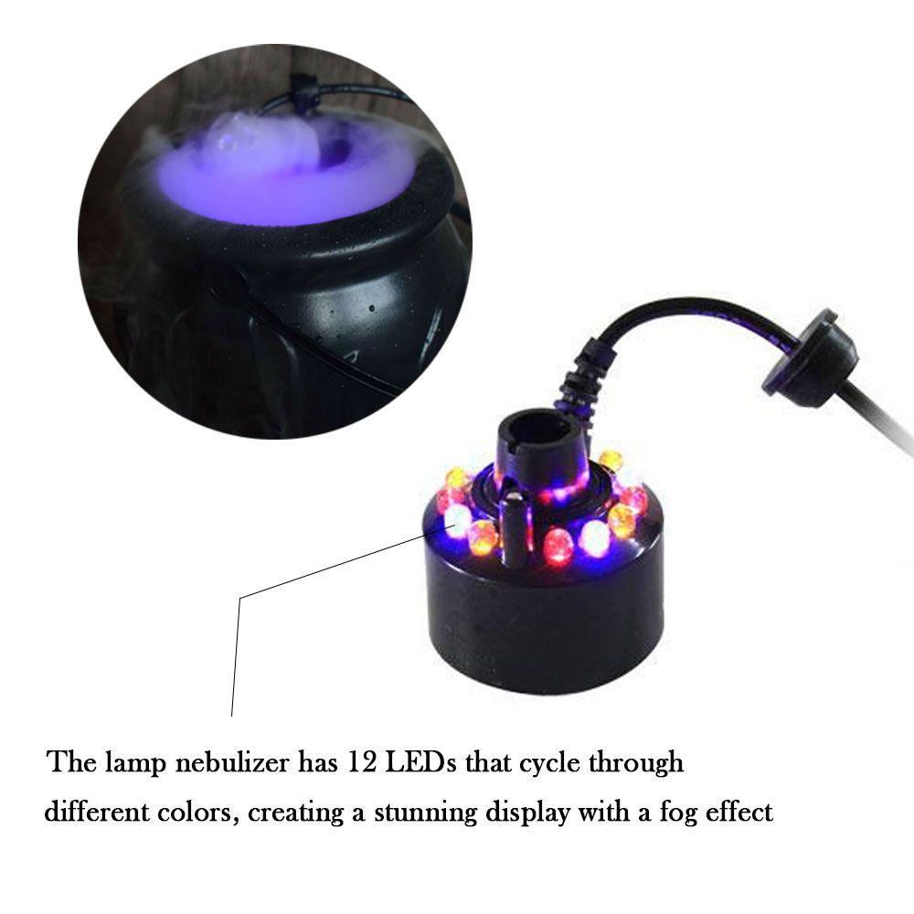 Fog Machine Light LED Water Fountain Fogger Smoke Machine Halloween Decoration Witch Pot Fog Maker