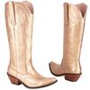 Fashion Knee High Boots Women Winter Western Cowboy Cowgirls Boot Female Black Silver Low Heels Riding Shoes Ladies Comfortable