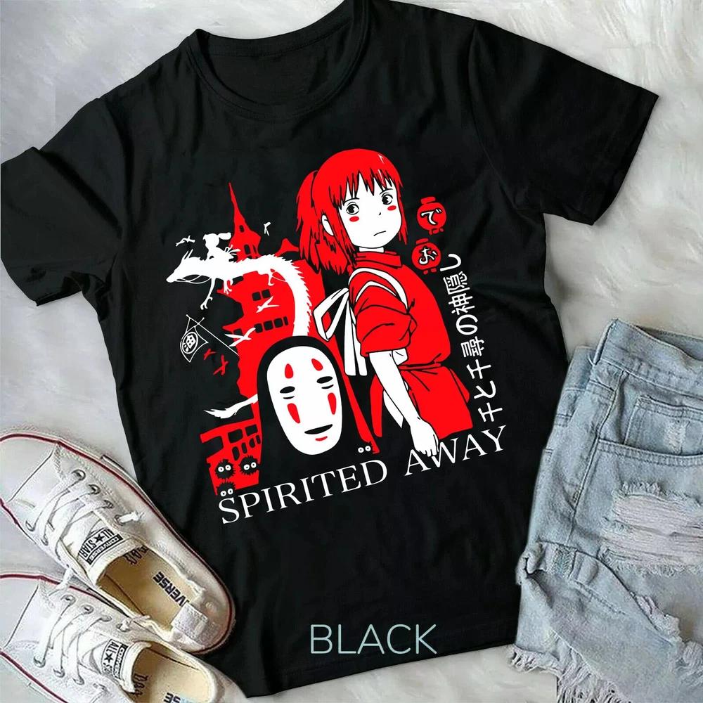 Noface Spirited Away Animeghibli Chihiro No Face Haku Anime Tshirt Black S
