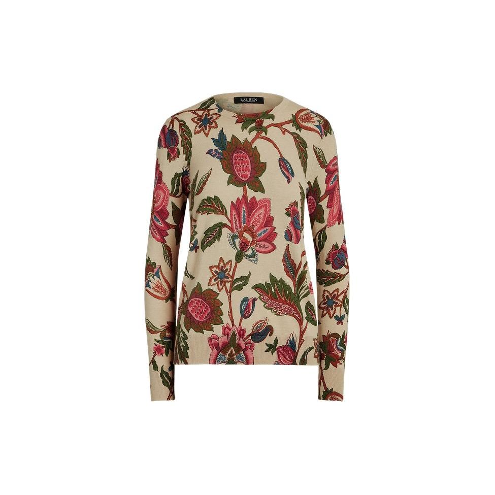 Polo Ralph Lauren SS24 Floral Pattern Pullover Slim Fit Long Sleeve Knit Sweater Women sweater Multicolor WMLRSWES6820620-100