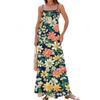 Women's Spring And Summer Casual Fashion Adjustable Suspenders Printed Long Dress