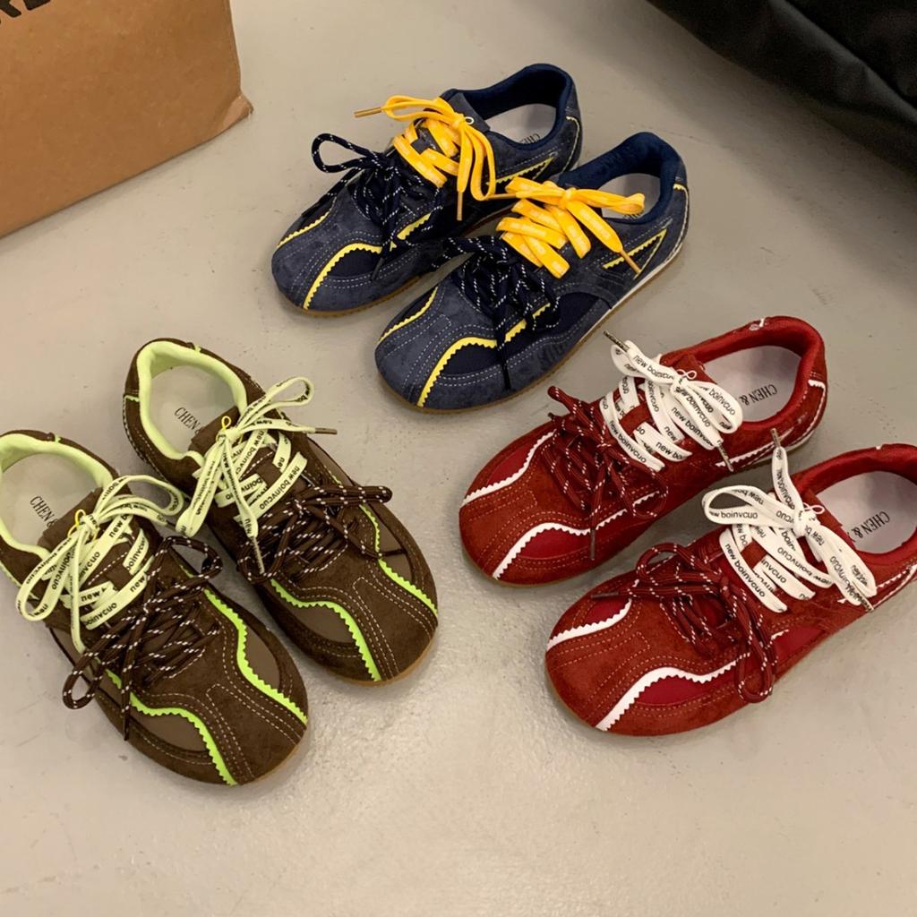 Färgmatchande snörskor med dold platå för moralträning sport- och fritidsskor brädskor dam hösten 2025 nya halkfria sulor Forre