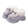 New Mid-top Bow Suede Wool Cotton Shoes Autumn and Winter Velvet Warm Thick-soled Heightening Non-slip Snow Boots