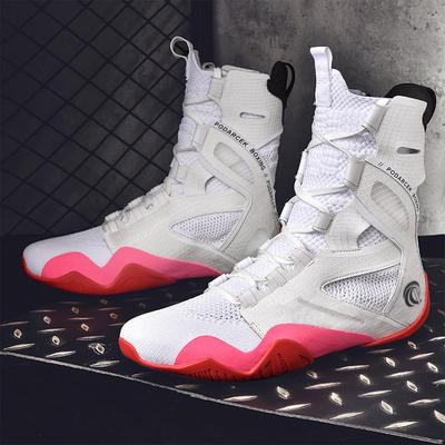 Zapatillas de Lucha de Caña Alta para Hombre Zapatillas de Boxeo para Sparring Libre Zapatillas Antideslizantes para Artes Marciales Zapatillas Deportivas para Gimnasio y Entrenamiento Físico