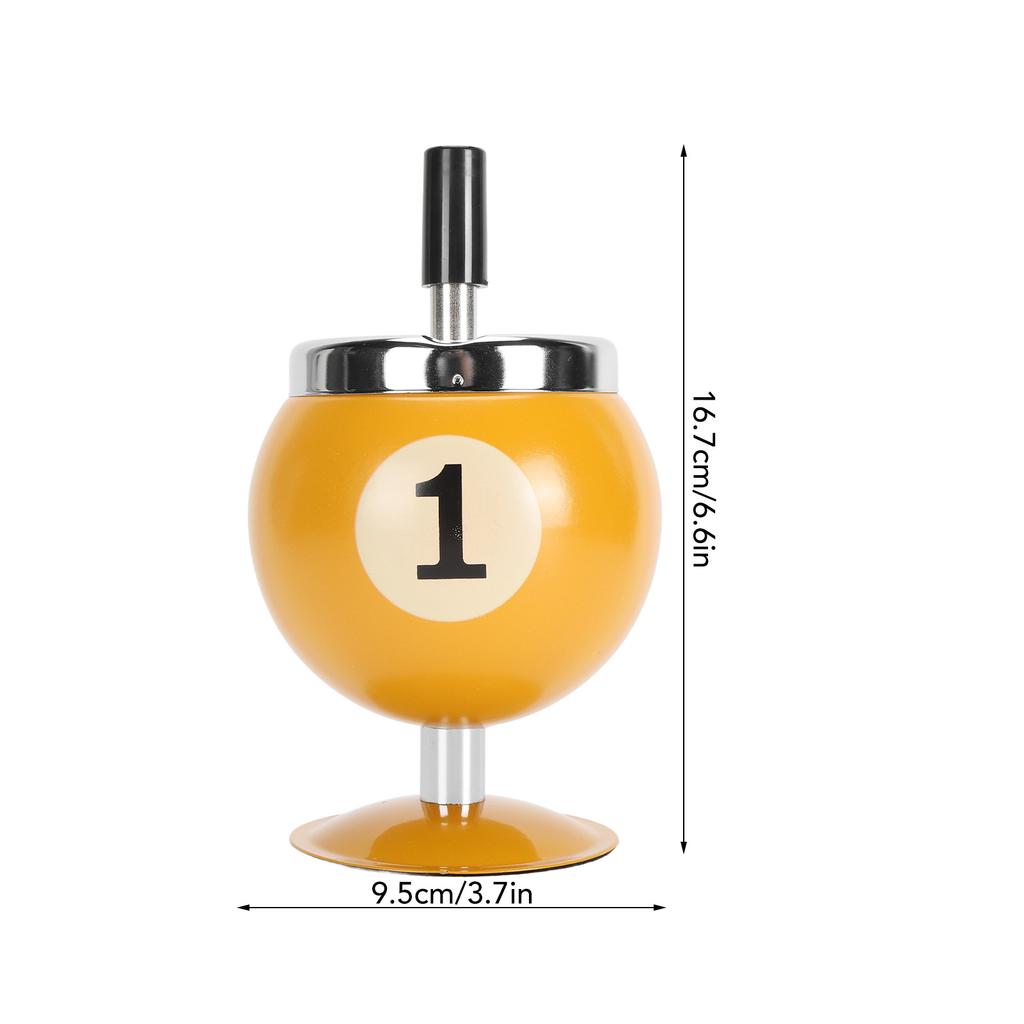 Windproof Ashtray with Lid Iron Stylish Billiard Shaped Decorative Ashtray for Home Restaurant Coffee Shop KTV Bar