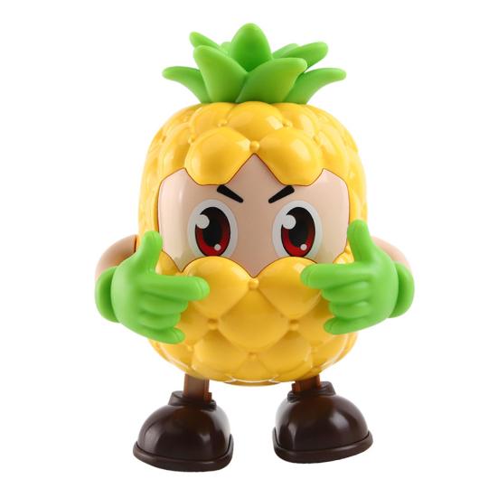 Yousheng Electric Dancing Toy with LED Light Music Recording Pineapple Elephant French Fries Red Fruit Walking Toy Toddlers Tummy Time Crawling Toy