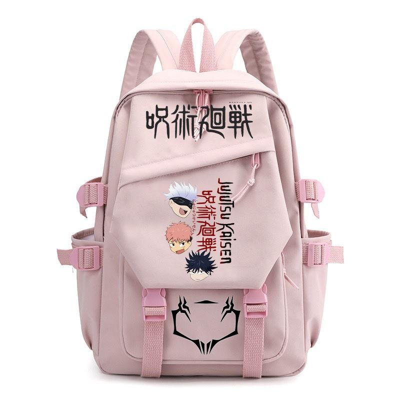 Anime Jujutsu Kaisen Iskolatáska Gyerekeknek Tinédzsereknek Diákoknak Nylon Kétvállú Táska USB Porttal Párnázott Pántokkal