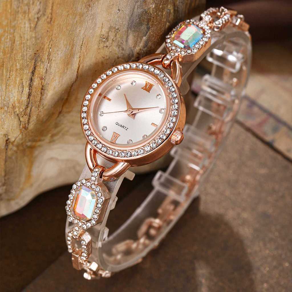 Womens Alloy Wristwatch With Sparkling Beads And Quartz Movement For Daily Use