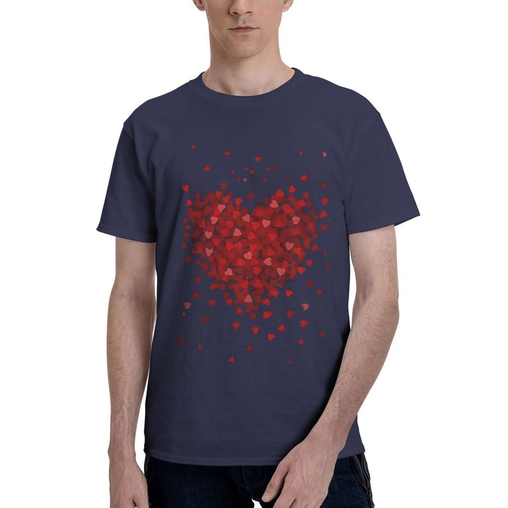 Retro Red Heart Fashion 3D 100 Cotton Casual Breathable Confortable Tshirt Mens TShirts Tshirts Men