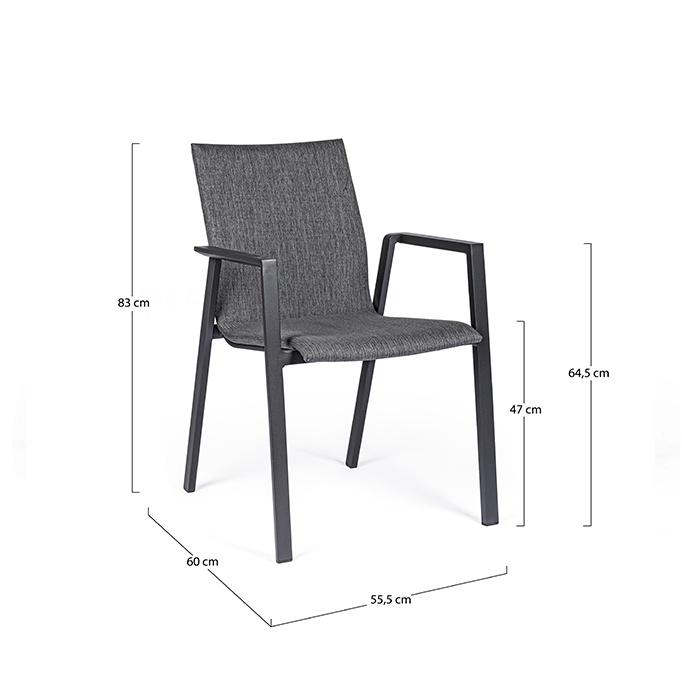 Bolzano Orte Garden Chair Anthracite 55.5 X 60 X 83 Cm