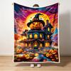 Comfortable Castle Flannel Blanket - Soft, Lightweight, Warm, Suitable for Sofas, Office Chairs, Camping, And Travel Halloween Throw Blanket, Spooky H