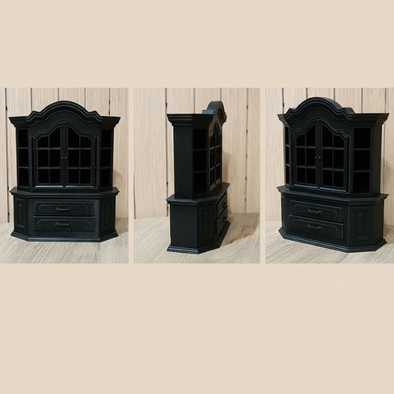 Chic Miniature Cabinet for Dollhouse Bedroom Living Room Versatile Plastic Use