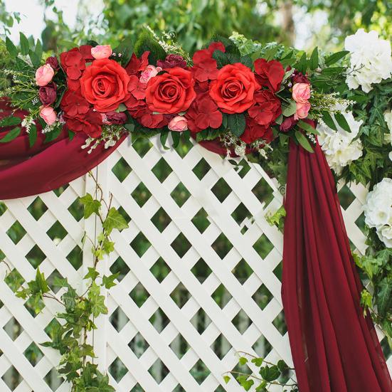 Artificial Flower Rose Garland Door Hanging for Valentine's Day Decoration Plastic Wedding Arch Flowers Chair Back Decor Indoor Outdoor Use