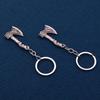 Viking Celtic Wolf & Raven Axe Rune Charm Keychain - Nordic Men's Pendant Ornament