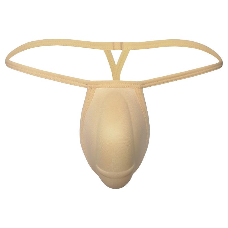 Men's Sporty Tight Thong with Sponge Crotch Protector and T-back Design