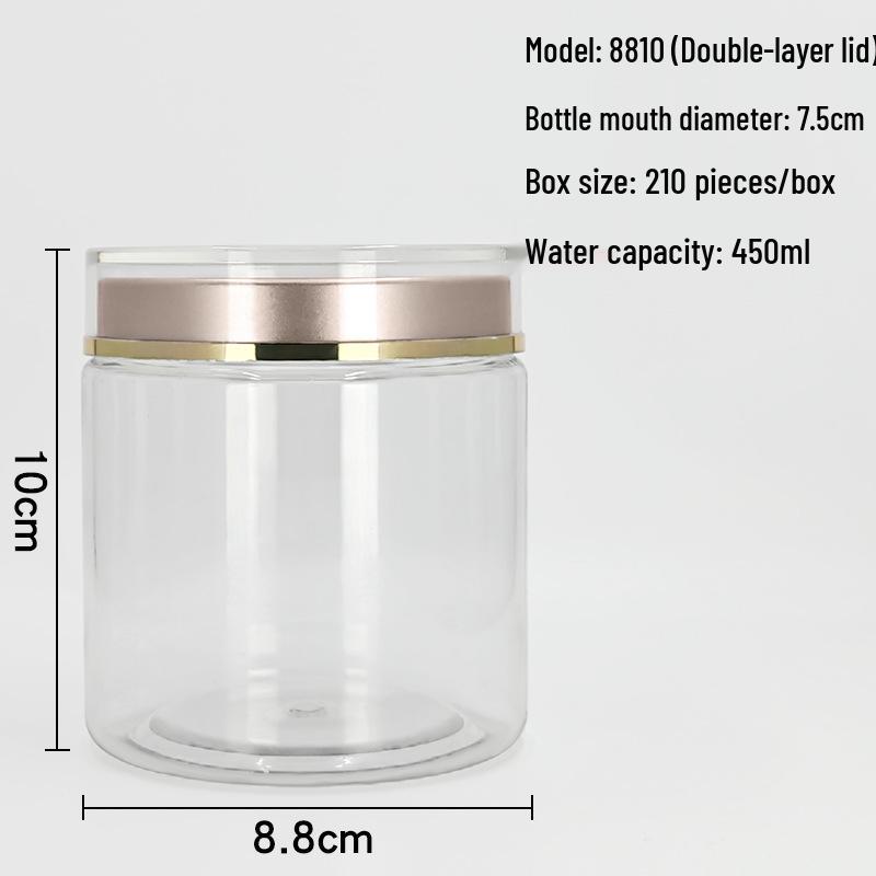 Food-Grade Transparent Double-Layer Lid Jar for Tea & Dendrobium Powder