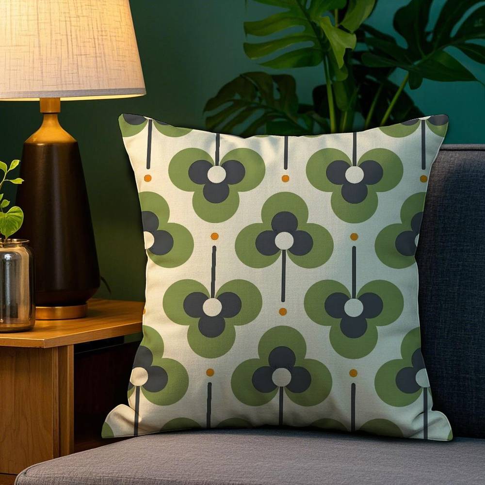 

O-Orla Kiely Flower Pillow Case Plush Fabric Soft Double Sided Print Sofa Cushion Cover Throw Pillow Covers 20x20Inch