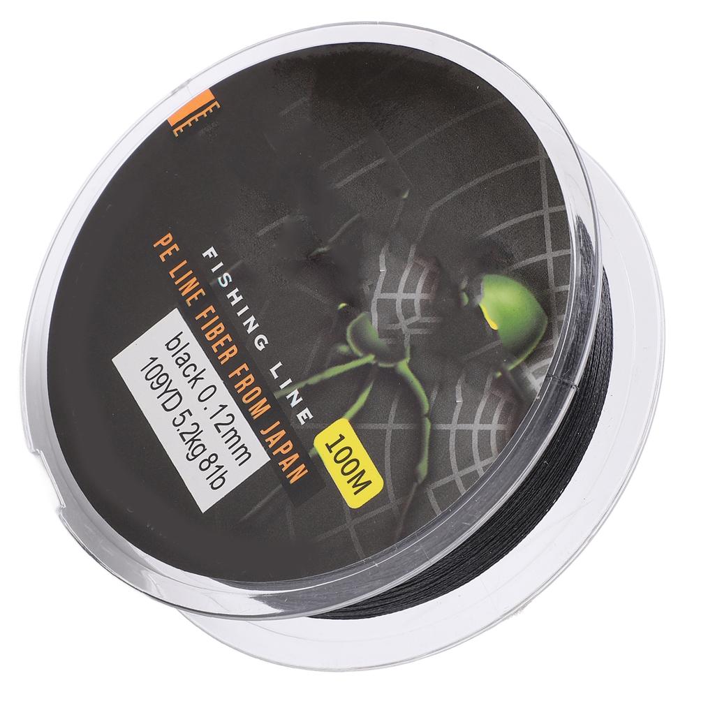 100m Wielokolorowa Pleciona Żyłka Wędkarska Odporna na Zużycie Trwała Pleciona Żyłka WędkarskaCzarna 0.6