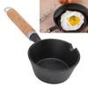 Mini Egg Frying Pan Nonstick Pre Seasoned Cast Iron Skillet Cast Iron with Wooden Handle Basting Pot Melting Butter