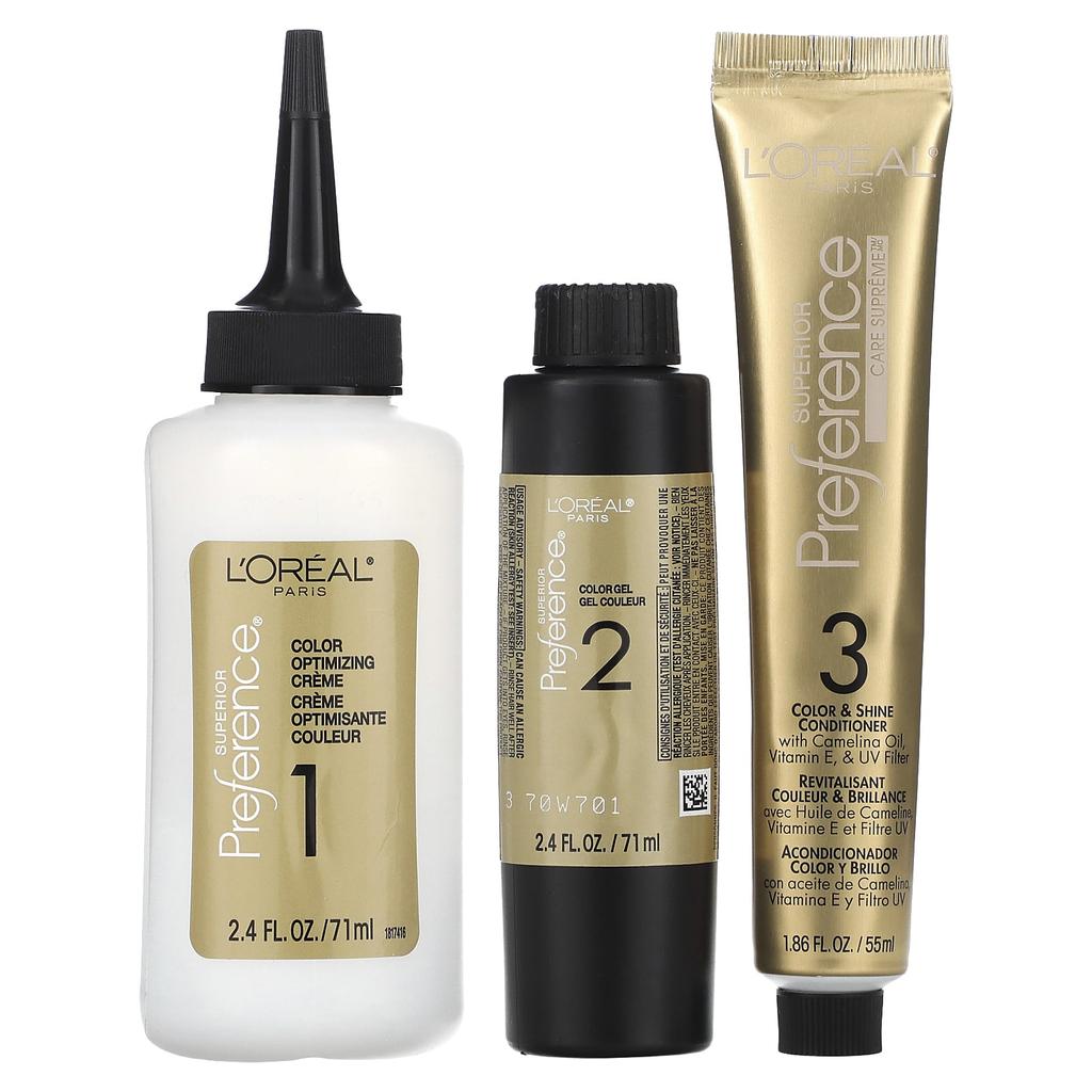 L'Oréal, Popular, Fade-resistant Colour, Soft Black, 3 X 1 Application