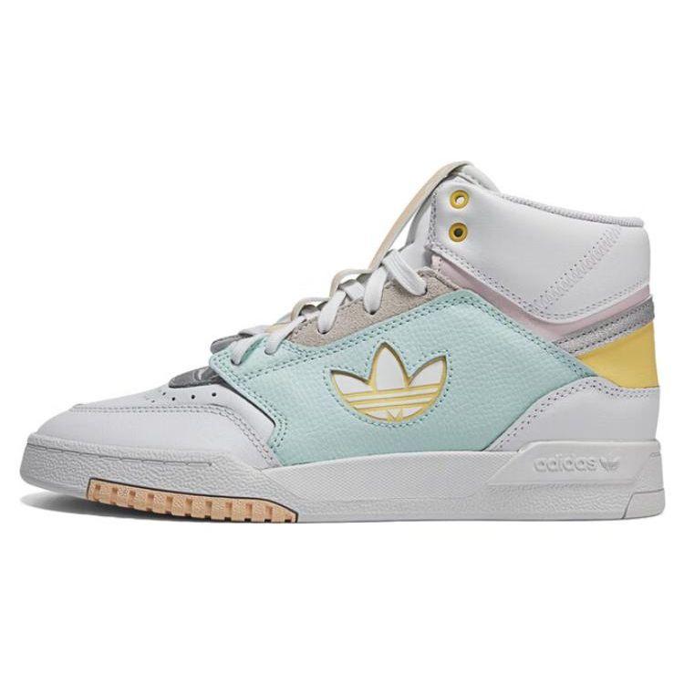 Adidas Originals Drop Step Retro Casual High-Top Skate Shoes Women Sneakers White Blue GW1759