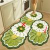 Oil Painting Flower Kitchen Oil-absorbent And Dirt-resistant Floor Mat Bathroom Toilet Absorbent Non-slip Floor Mat