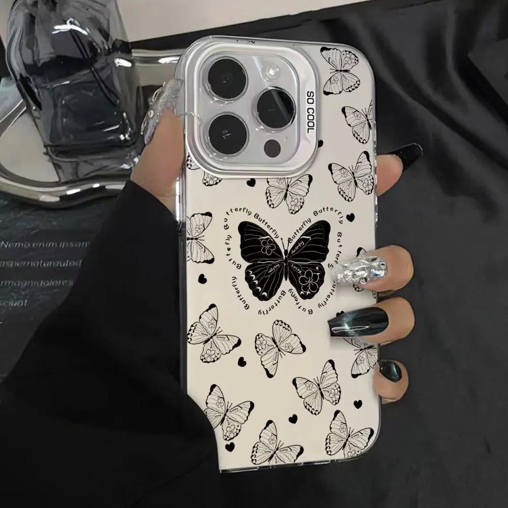 For Realme C65 C67 4G 5G C61 C63 C55 C51 C53 C11 C12 C15 C17 C21Y C25Y C25S C30S V50S P1 Pro Case Shockproof IMD Cover Butterfly