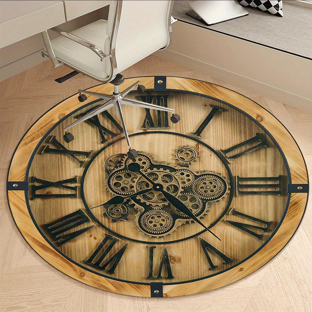 Steampunk Clock Design Fashion Rug Nonslip Carpet Office Chair Mat Design For Office Decor Home Living Room Bedroom Giftt25