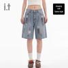 CHOCOOLATEi.t Unisex Retro Graffiti Gewaschene Jeans-Shorts