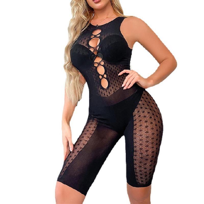 Sexy Women One Piece Mesh Bodysuits Lingerie See Through Bodycon Fishnet Stocking Body Suits Lingerie Costumes Nightwear