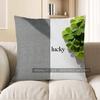 2D Lucky Four-Leaf Clovers Checkered Throw Pillow Pattern Cushion Cover Suitable For Sofa Bedroom Car Pillow Cover
