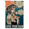 Vintage Hair Stylist Metal Tin Sign Tattoo Artist Metal  Retro Hairdressing Salon  Room Wall  Home Decor 8x12 inch