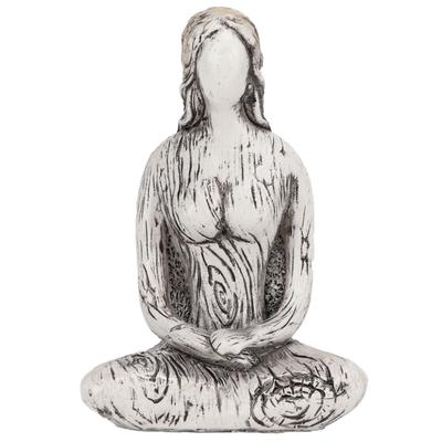 Yoga Pose Statue Kunstharz Einfach Rustikal Meditationsfigur für Heimdekoration Ornament Yogastudios GeschenkWeiß