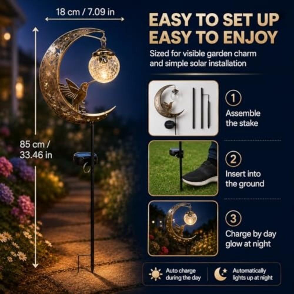 Crackle Glass Globe Garden Light Solar Powered Solar Lawn Light Garden Stake Light  Garden Pathway