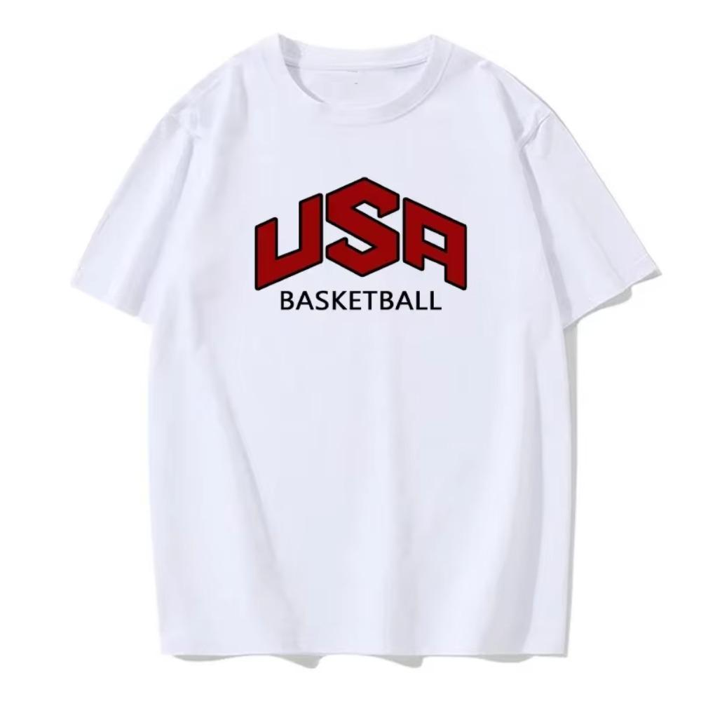 Letter Print Fashion T-shirt Simple Casual Style Round Neck European Size Cotton Summer Short-sleeved Daily Versatile T-shirt