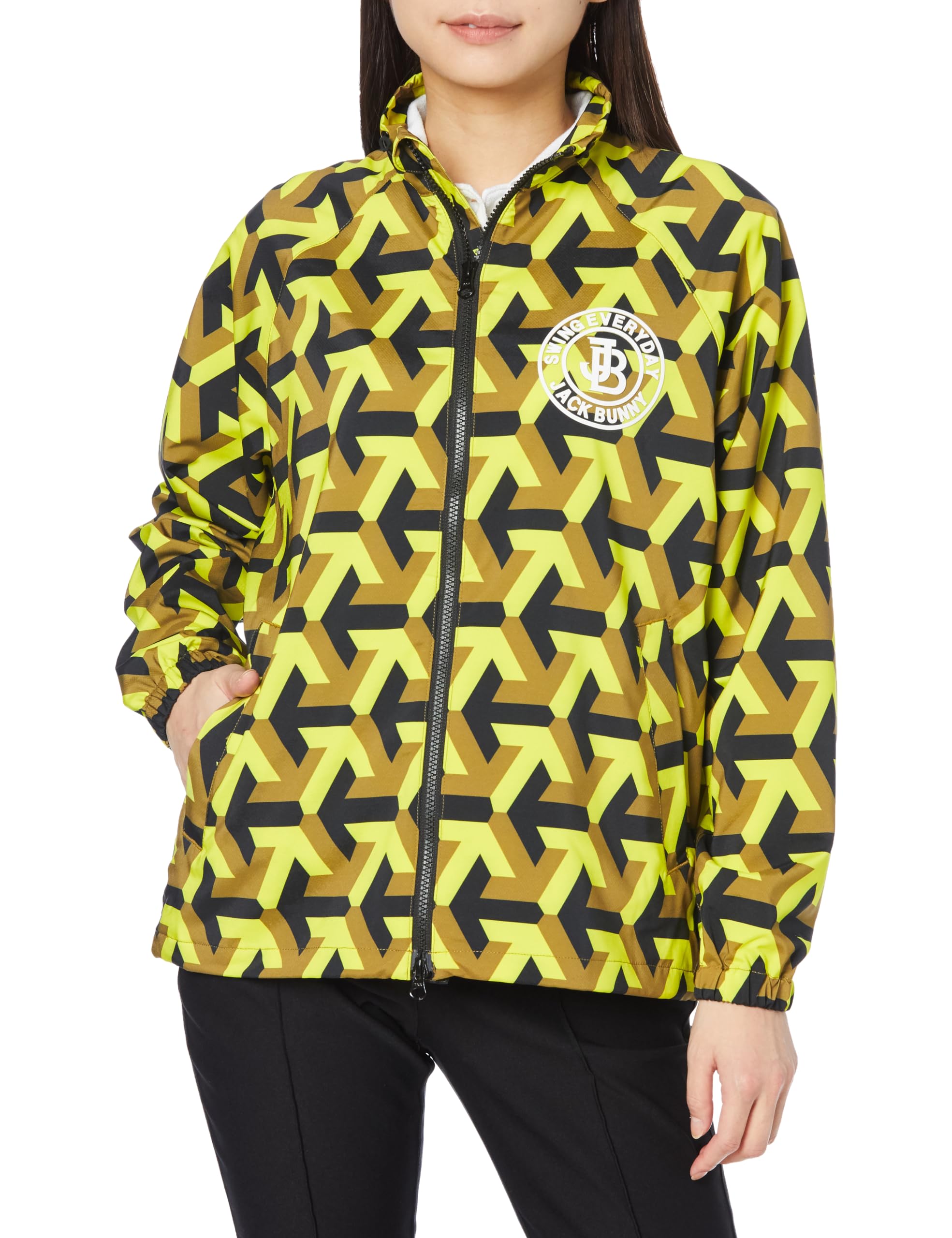 

full zip blouson Golf outerwear 0 [Jack Bunny] Women s (2WAY stretch/double weave) / / 263-3220804 060_Lime [S]