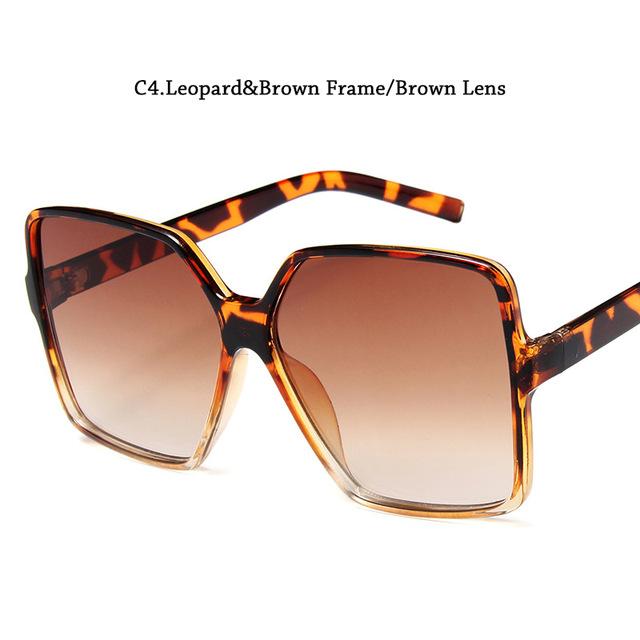 Square Retro Women Big Frame Sun Glasses Gradient Oversized Shades Sunglasses Best Fashion Sunglasses Suppliers Women Design